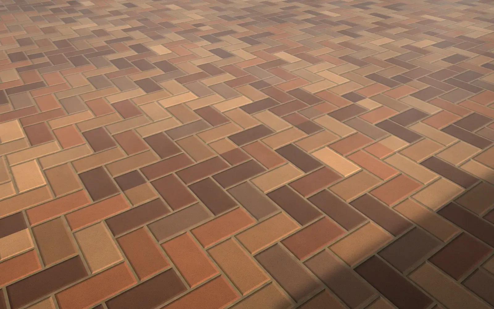 Same herringbone paver driveway after cleaning and wet-look sealing, with deep, rich color